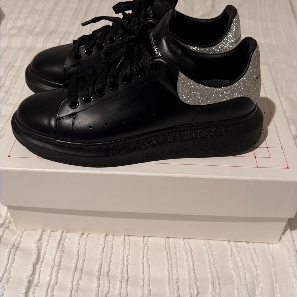 Alexander McQueen Black and Silver Sneakers